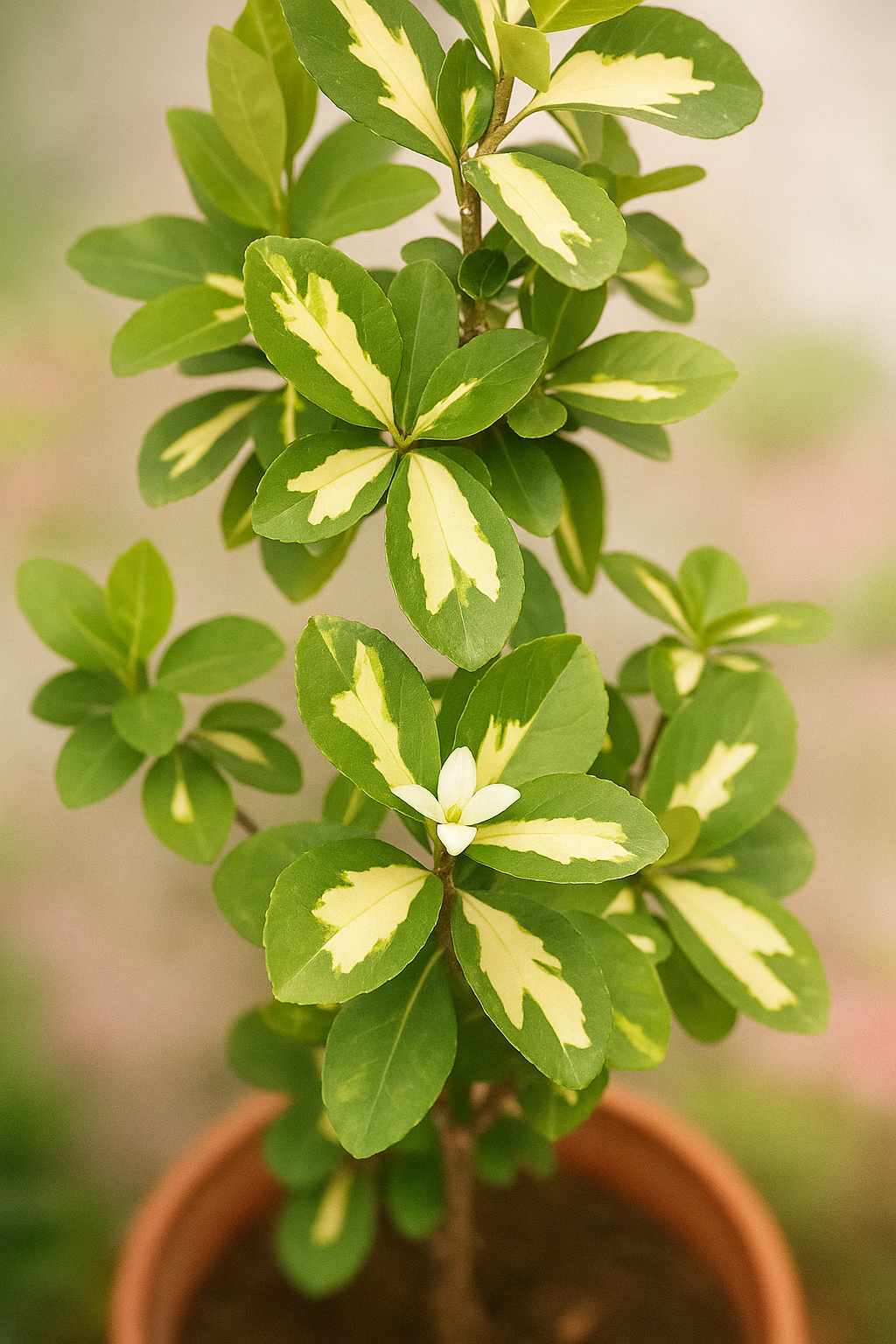 Planta Aucuba Japonica en detalle